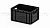 Евроконтейнер открытые ручки/сплошное дно (черный), 400x300x220 мм